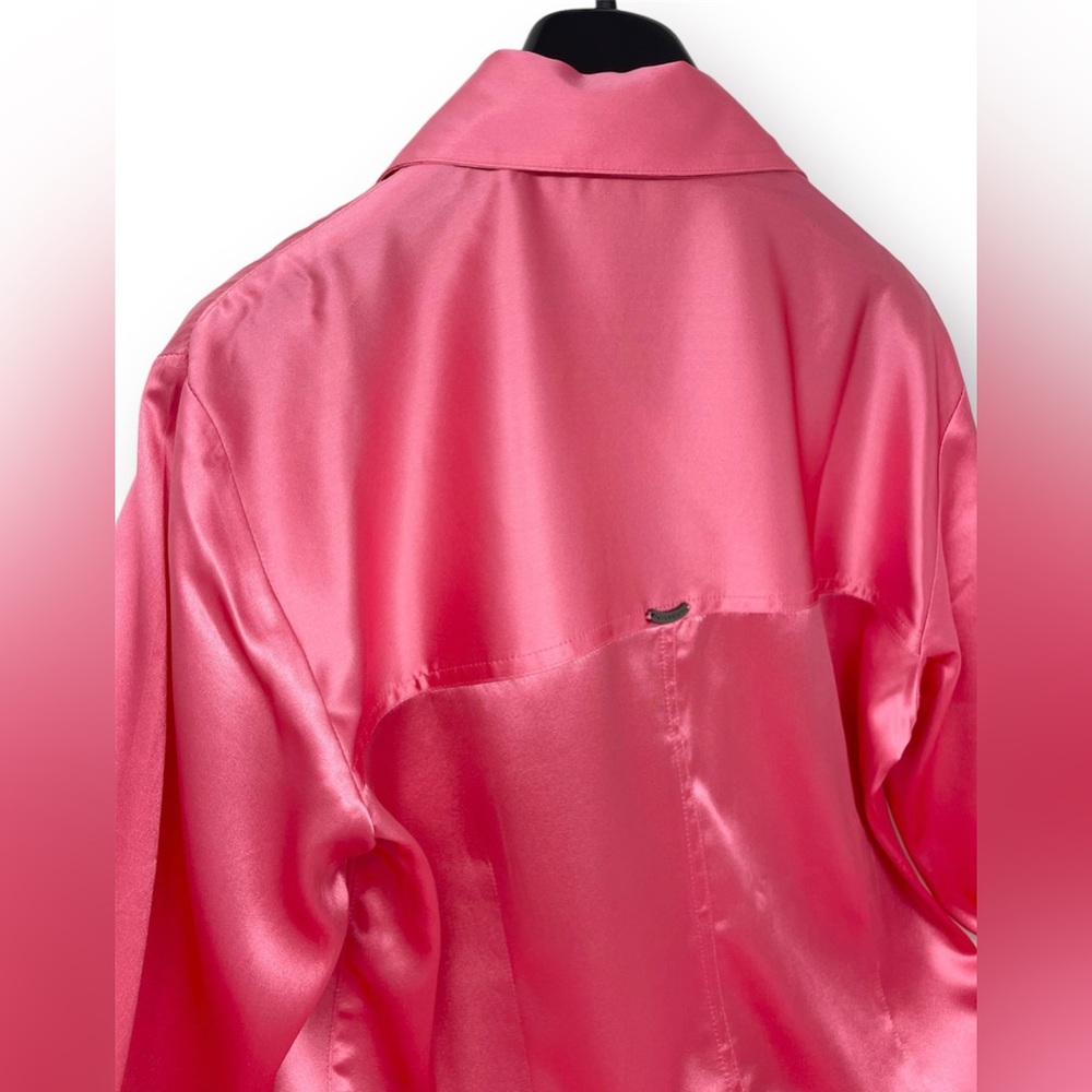 Silk & Cashmere Pure Silk Long Sleeve Western Style Shirt - Picture 13 of 15